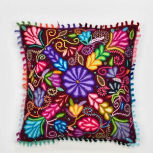 Daysi flower Motif Alpaca Blend Cushion Cover , "blooming flowers"