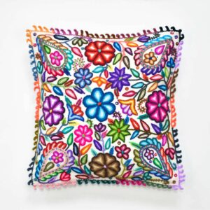 Daysi flower Motif Alpaca Blend Cushion Cover , "blooming flowers"