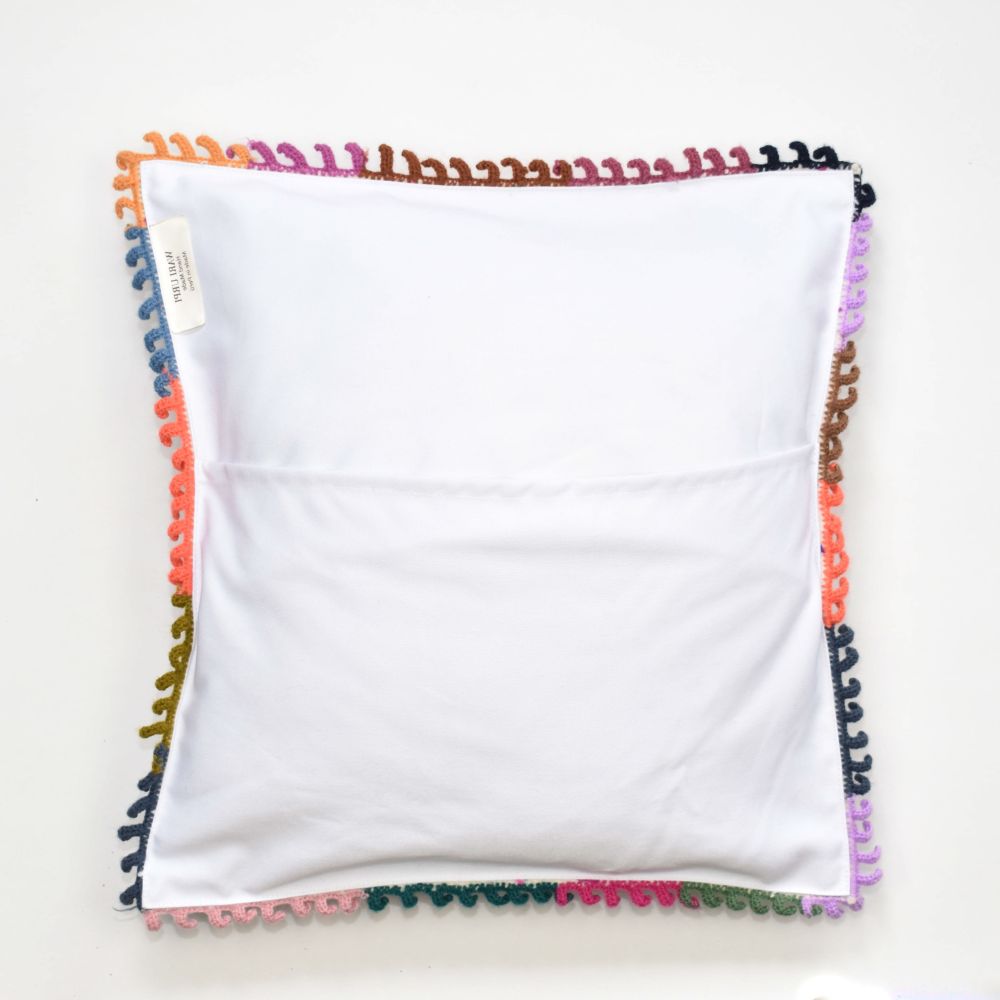 Daysi flower Motif Alpaca Blend Cushion Cover , "blooming flowers" - Image 2